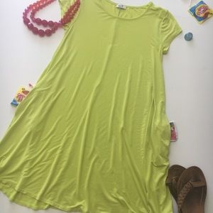 Blue S Stretchy Dress with Pockets, sz s